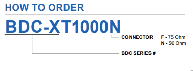BDC-XT1000訂購信息 BDC-XT1000訂購信息
