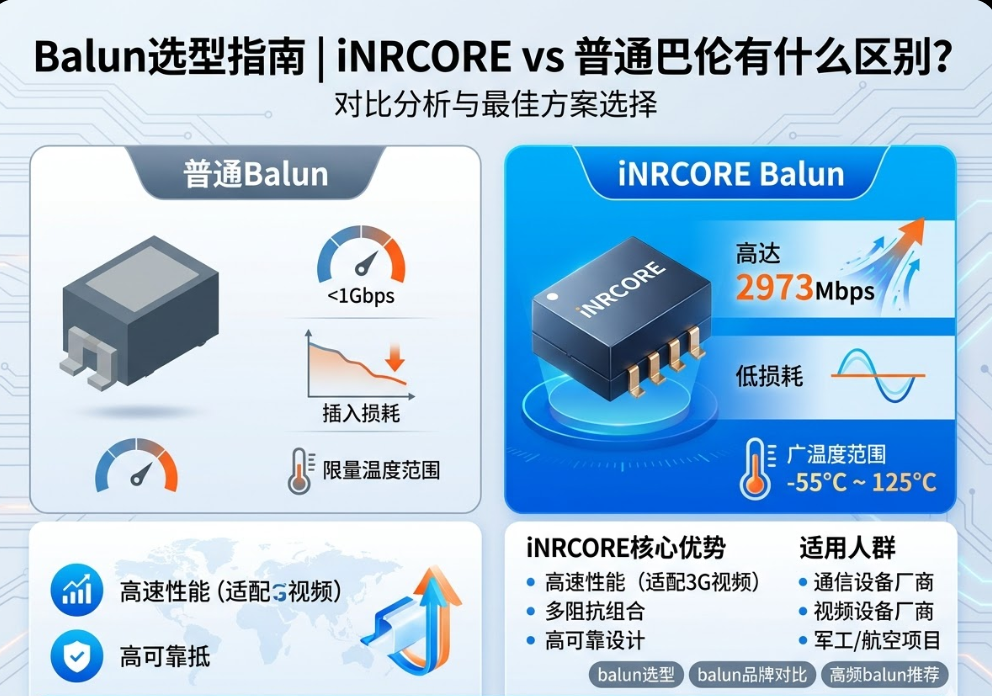 Balun選型指南iNRCORE vs 普通巴倫有什么區別？